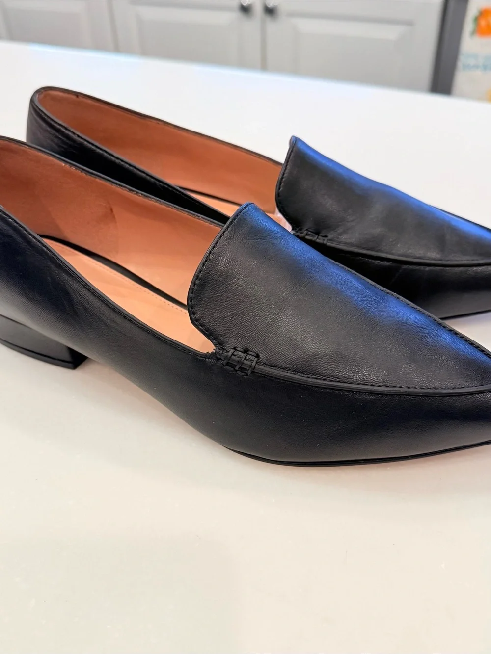 Cole Haan Women's Black Grand Slam 360 Pointed Toe Block Heel Loafers Sz 8